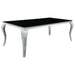 Carone Rectangular Glass Top Dining Table Black and Chrome image