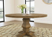 Florence Round Pedestal Dining Table Rustic Smoke image