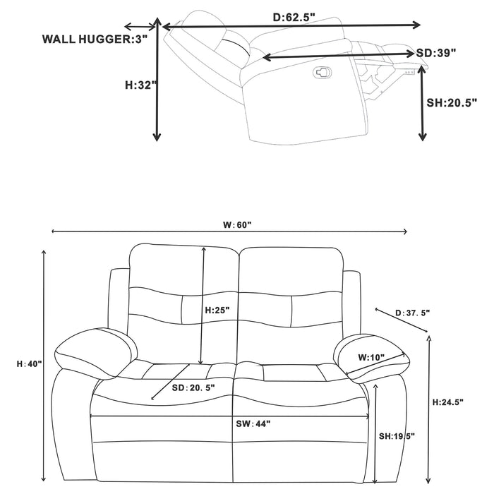 Nova Reclining 3 Pc Set