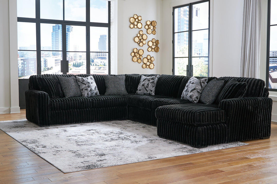 Midnight-Madness Sectional with Chaise Discounted