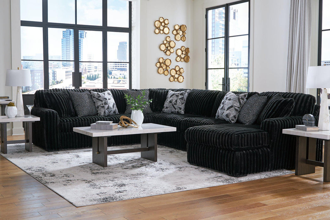 Midnight-Madness Sectional with Chaise Discounted