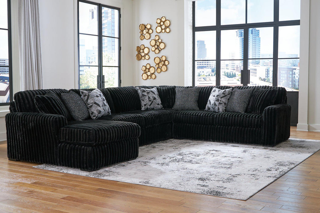 Midnight-Madness Sectional with Chaise Discounted