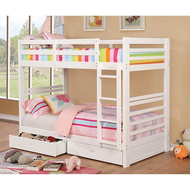 California IV White Twin/Twin Bunk Bed