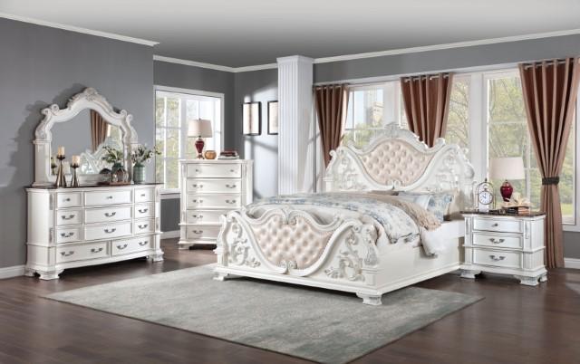 ESPARANZA Cal.King Bed, Pearl White