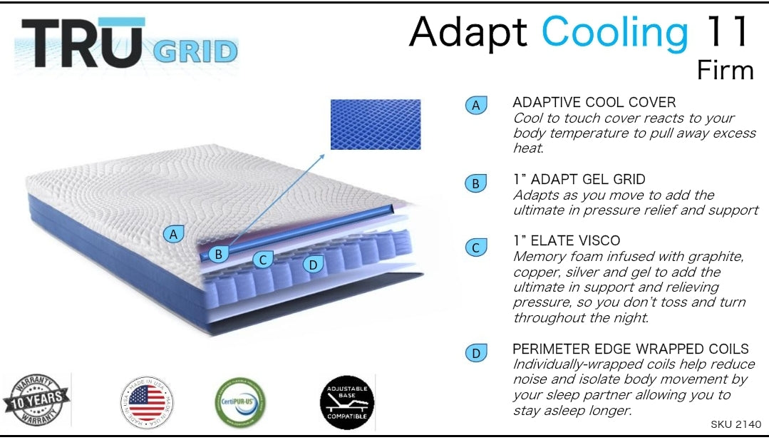 11 inch Tru Grid Mattress ☆☆☆☆2025