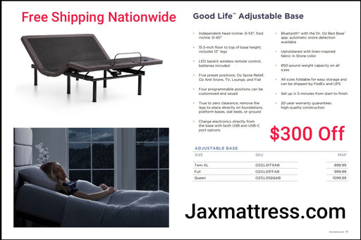 Good Life Dr. OZ Adjustable base - Jax Mattress (Jacksonville, FL)